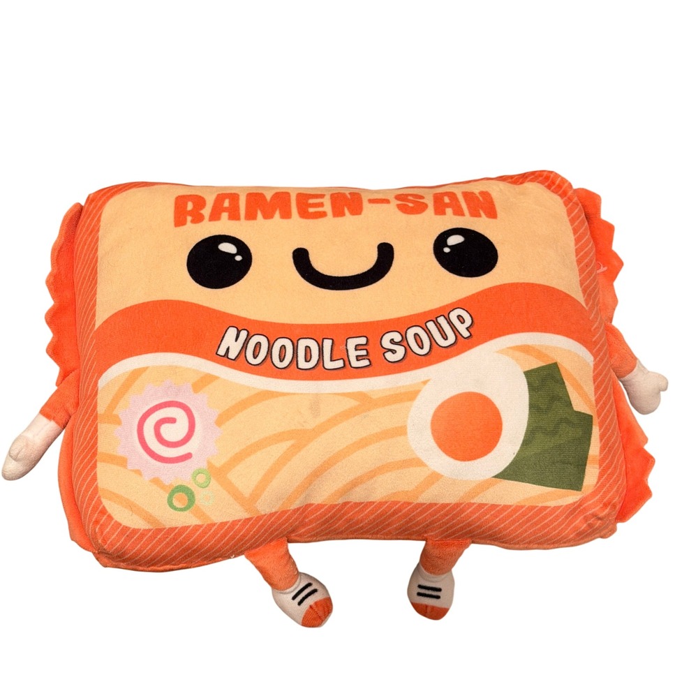Fiesta Ramen-San Noodle Soup Plush Pillow Orange Kawaii Food Decor Toy
